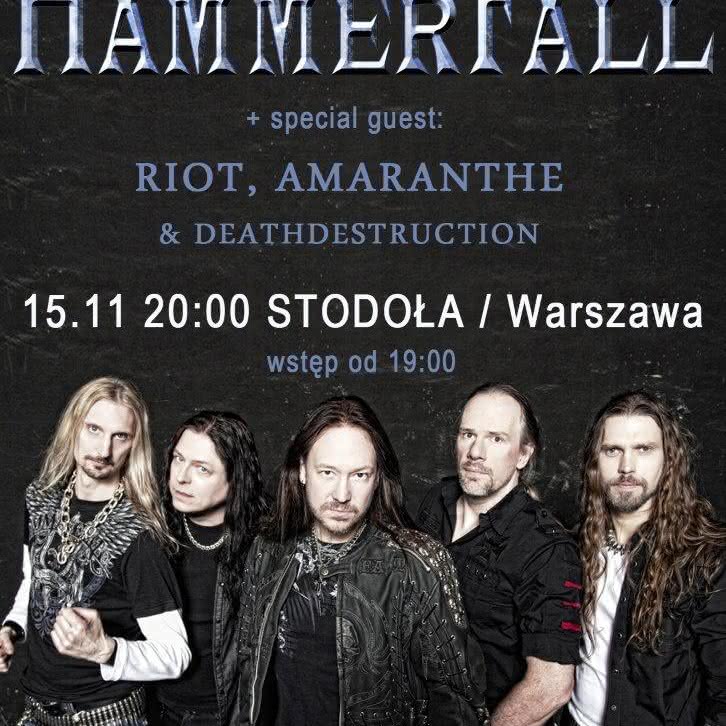 Hammerfall w listopadzie w Warszawie