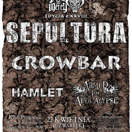 Organizator odwołuje koncerty Sepultury i Crowbar w Polsce