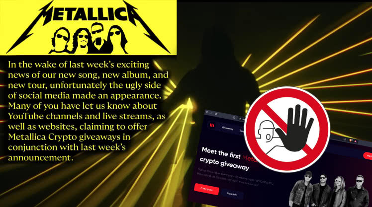 Metallica ostrzega fanów przed przekrętami w social mediach