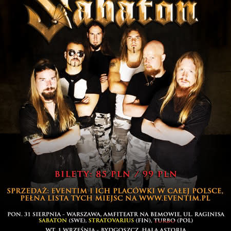 Sabaton na 3 koncertach w Polsce w 70-tą rocznicę wybuchu II Wojny Światowej