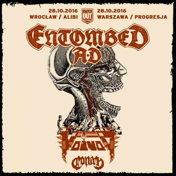 Entombed A.D. Voivod i Conan na koncertach w Polsce