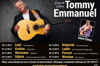 Tommy Emmanuel na ośmiu koncertach w Polsce