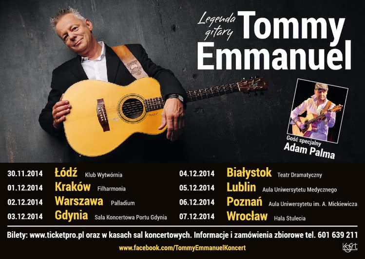 Tommy Emmanuel na ośmiu koncertach w Polsce