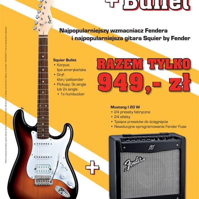 Squier Bullet + Fender Mustang I za 949 zł