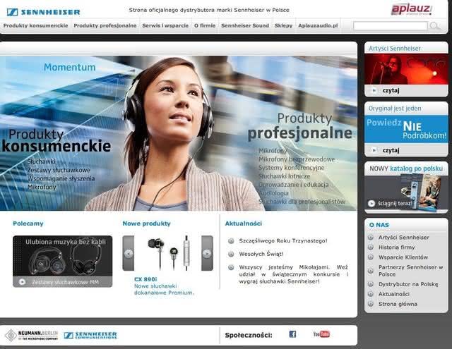 Nowa, oficjalna polska strona marki Sennheiser